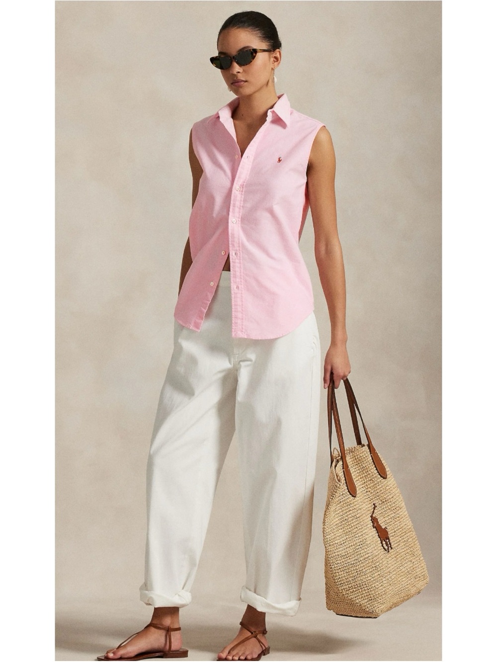 POLO RALPH LAUREN
Sleeveless pink oxford shirt size 4 ~ Excellent